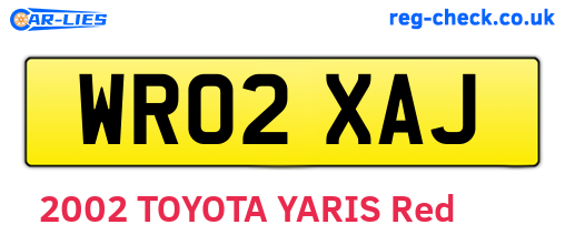WR02XAJ are the vehicle registration plates.