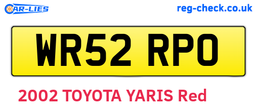 WR52RPO are the vehicle registration plates.