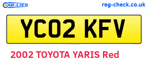 YC02KFV are the vehicle registration plates.