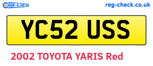 YC52USS are the vehicle registration plates.