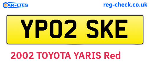YP02SKE are the vehicle registration plates.