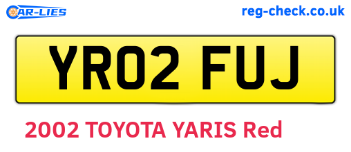 YR02FUJ are the vehicle registration plates.