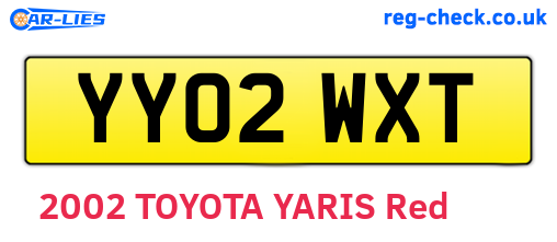 YY02WXT are the vehicle registration plates.