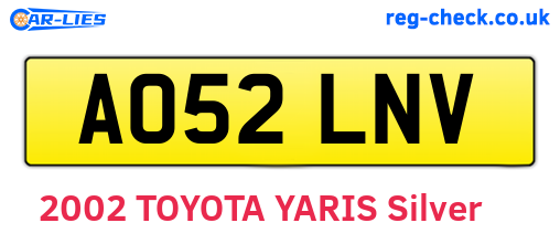 AO52LNV are the vehicle registration plates.