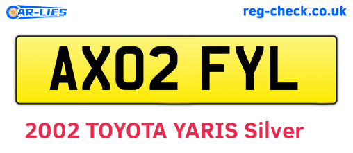 AX02FYL are the vehicle registration plates.