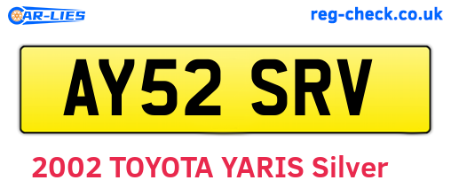 AY52SRV are the vehicle registration plates.