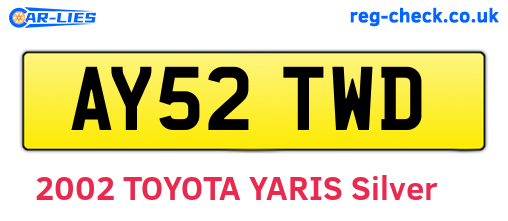 AY52TWD are the vehicle registration plates.