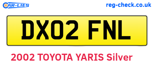 DX02FNL are the vehicle registration plates.