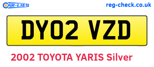 DY02VZD are the vehicle registration plates.