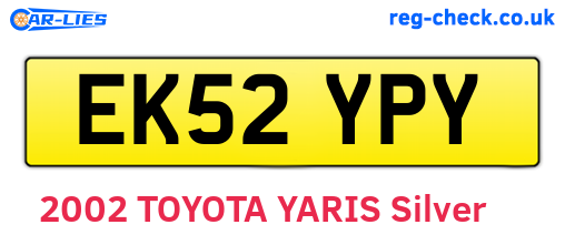 EK52YPY are the vehicle registration plates.