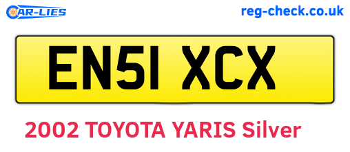 EN51XCX are the vehicle registration plates.