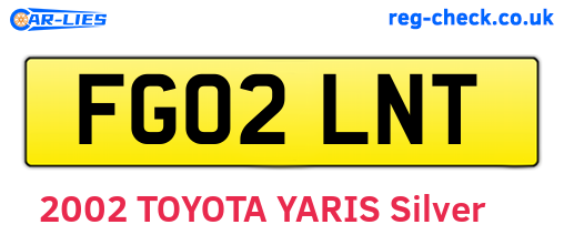 FG02LNT are the vehicle registration plates.