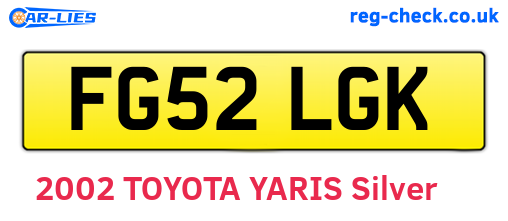 FG52LGK are the vehicle registration plates.