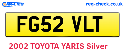 FG52VLT are the vehicle registration plates.