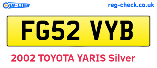 FG52VYB are the vehicle registration plates.