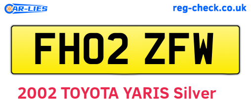 FH02ZFW are the vehicle registration plates.