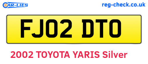 FJ02DTO are the vehicle registration plates.