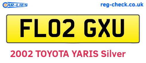 FL02GXU are the vehicle registration plates.