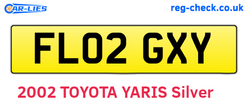 FL02GXY are the vehicle registration plates.