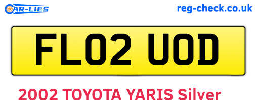 FL02UOD are the vehicle registration plates.