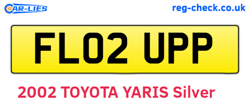 FL02UPP are the vehicle registration plates.
