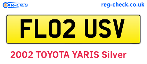 FL02USV are the vehicle registration plates.