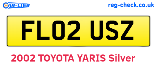 FL02USZ are the vehicle registration plates.