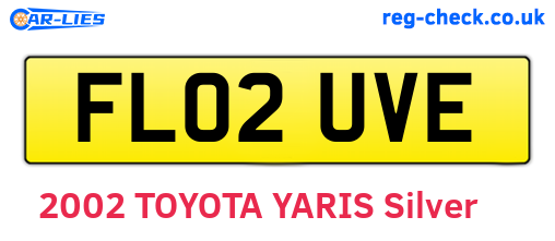 FL02UVE are the vehicle registration plates.