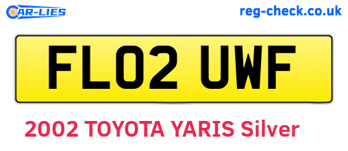 FL02UWF are the vehicle registration plates.