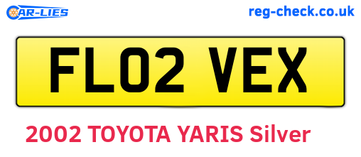 FL02VEX are the vehicle registration plates.