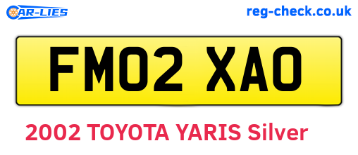 FM02XAO are the vehicle registration plates.