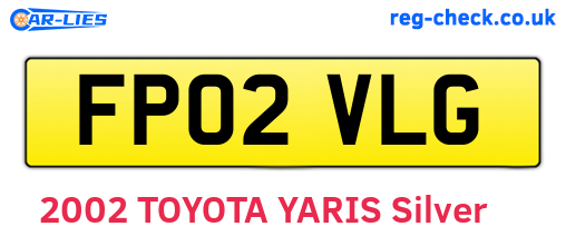 FP02VLG are the vehicle registration plates.