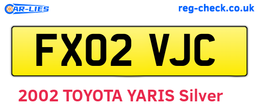 FX02VJC are the vehicle registration plates.