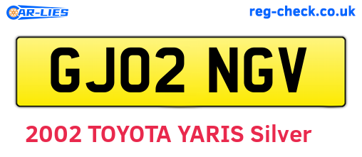 GJ02NGV are the vehicle registration plates.