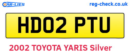 HD02PTU are the vehicle registration plates.