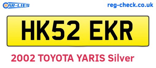 HK52EKR are the vehicle registration plates.