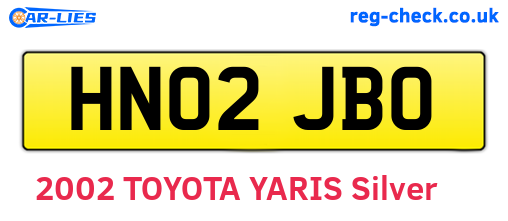 HN02JBO are the vehicle registration plates.