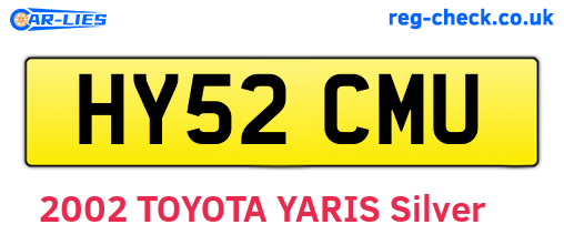 HY52CMU are the vehicle registration plates.