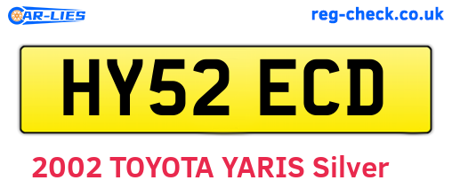 HY52ECD are the vehicle registration plates.