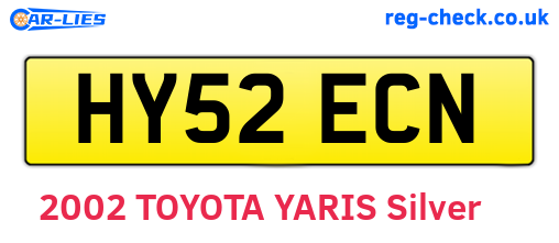 HY52ECN are the vehicle registration plates.
