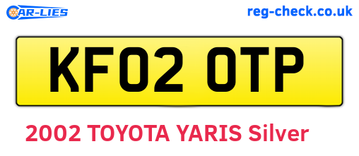 KF02OTP are the vehicle registration plates.