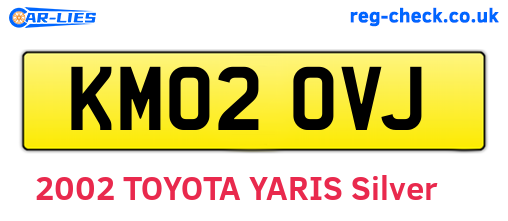KM02OVJ are the vehicle registration plates.
