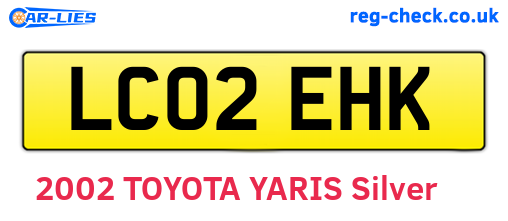 LC02EHK are the vehicle registration plates.
