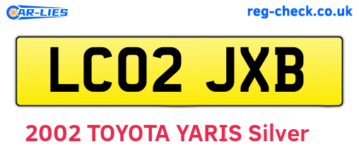 LC02JXB are the vehicle registration plates.
