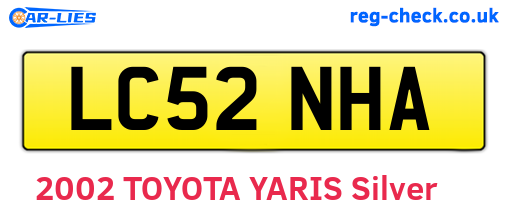 LC52NHA are the vehicle registration plates.