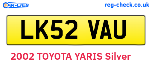 LK52VAU are the vehicle registration plates.