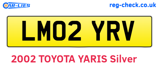 LM02YRV are the vehicle registration plates.