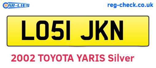 LO51JKN are the vehicle registration plates.