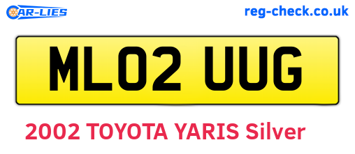 ML02UUG are the vehicle registration plates.