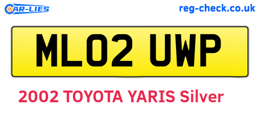 ML02UWP are the vehicle registration plates.